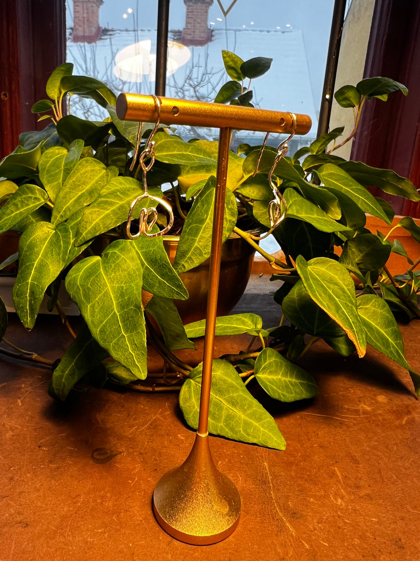 Månadsblommorna Hängande Örhängen silver