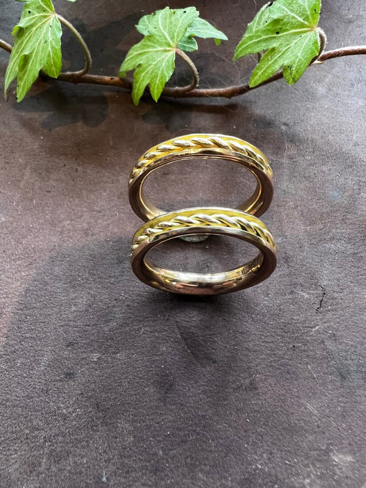 Randig ring 4 mm i 18k rödguld