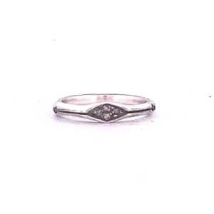 Unique handcrafted silver ring with coffee diamonds and black accents - Image 2
